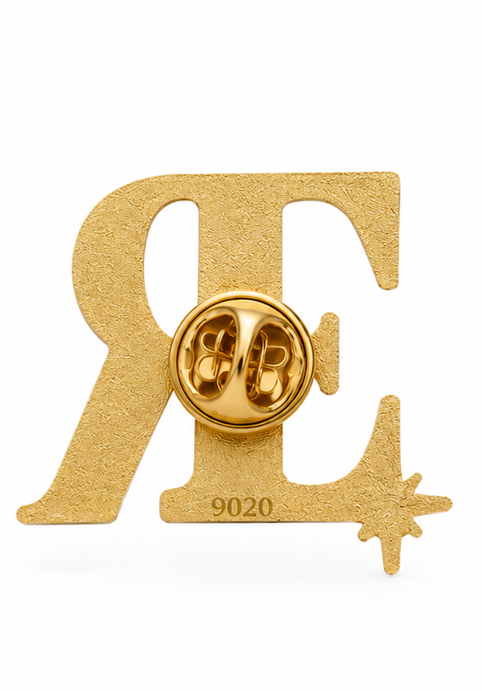 Espirits Riche ER Signature Gold Enamel Pin